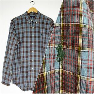 Ralph Lauren Men's Plaid Button Down Shirt - Blue, Red, Yellow, Green